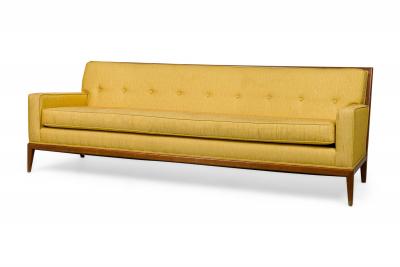 American Mid Century Yellow Fabric Upholstered Sofas