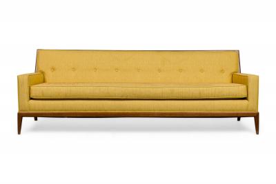 American Mid Century Yellow Fabric Upholstered Sofas