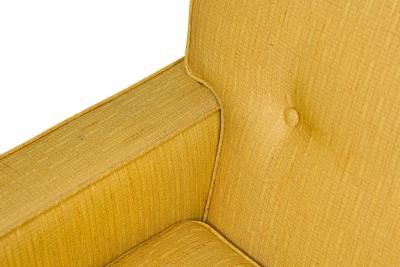 American Mid Century Yellow Fabric Upholstered Sofas