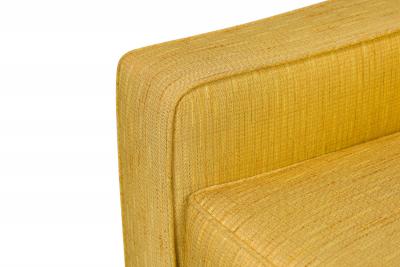 American Mid Century Yellow Fabric Upholstered Sofas