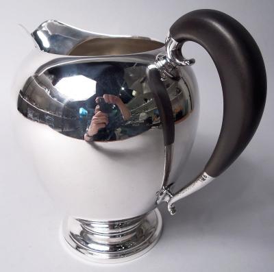 American Midcentury Modern Sterling Silver Water Pitcher