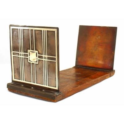 American Mission Bronze and Wood Expanding Bookends