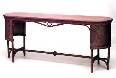 American Mission Haywood Wakefield Wicker Davenport Table