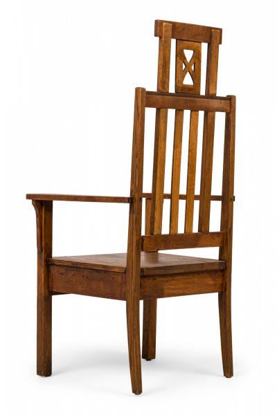 American Mission High Back Oak Armchair