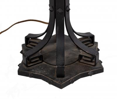 American Mission Iron Slag Glass Table Lamp