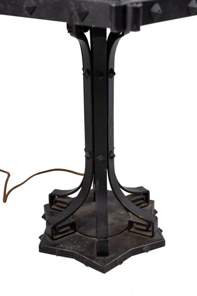 American Mission Iron Slag Glass Table Lamp