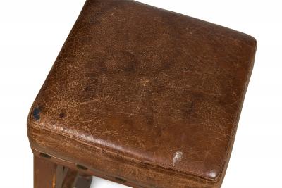 American Mission Leather and wood Barstools