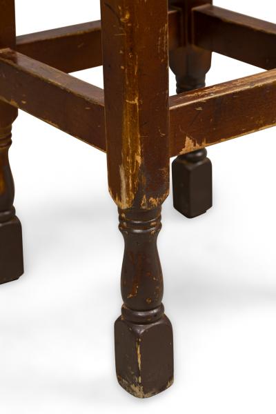 American Mission Leather and wood Barstools