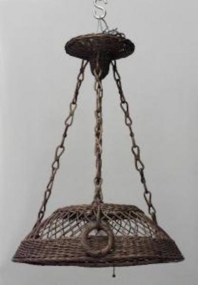 American Mission Natural Wicker Chandelier