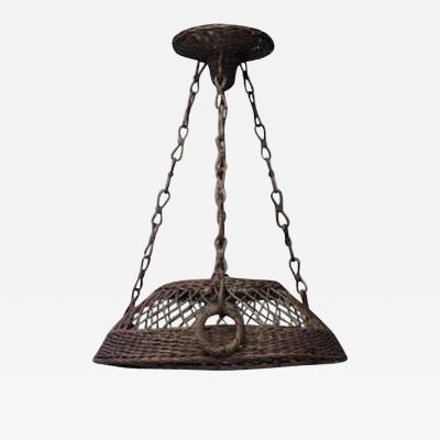 American Mission Natural Wicker Chandelier
