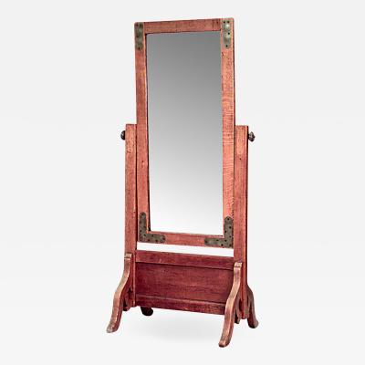 American Mission Oak Cheval Mirror