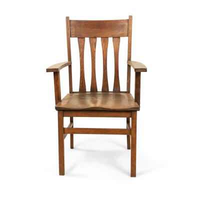 American Mission Slat Back Wooden Armchair