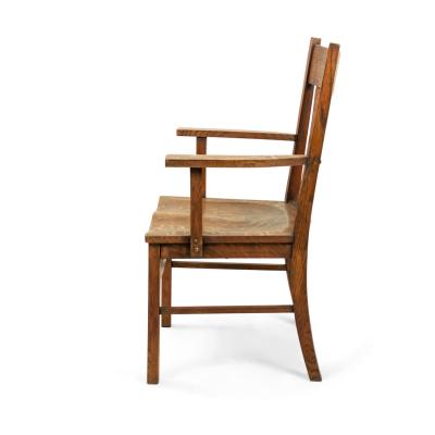 American Mission Slat Back Wooden Armchair