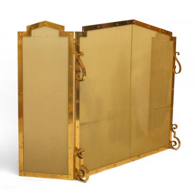 American Mission Style Brass Fire Screen