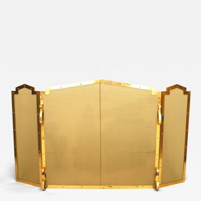 American Mission Style Brass Fire Screen
