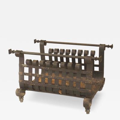 American Mission Style Wrought Iron Log Holder