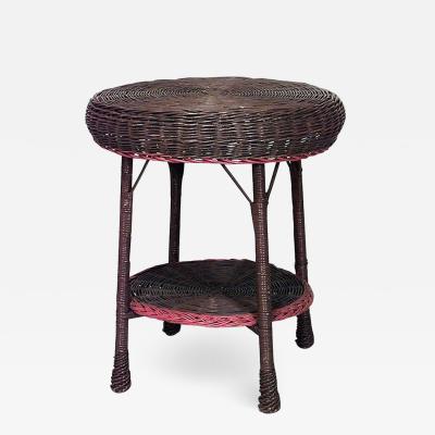 American Mission Wicker Round End Table