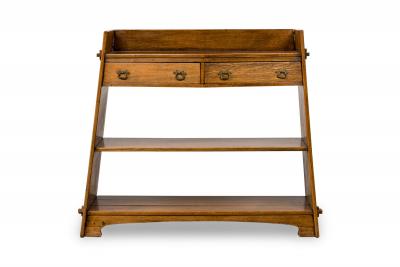 American Mission oak sideboard with 3 shelves and 2 drawers
