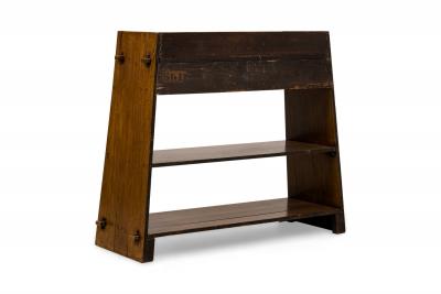 American Mission oak sideboard with 3 shelves and 2 drawers