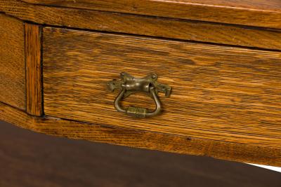 American Mission oak sideboard with 3 shelves and 2 drawers