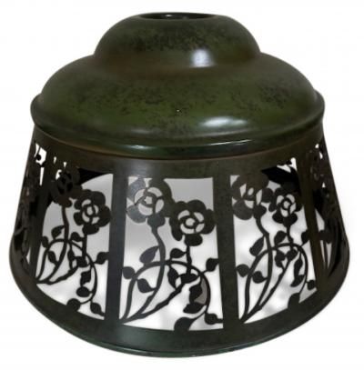 American Mission style bronze green patina table lamp