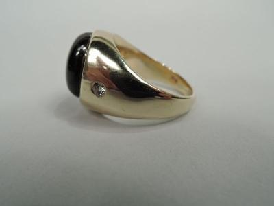 American Modern 14K Yellow Gold and Tigers Eye Man s Ring