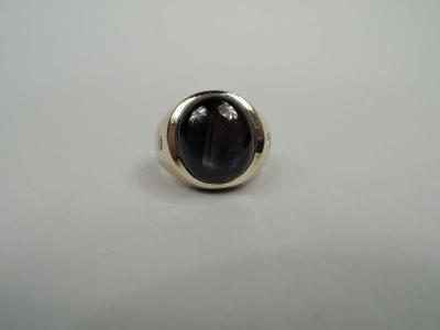 American Modern 14K Yellow Gold and Tigers Eye Man s Ring