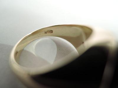 American Modern 14K Yellow Gold and Tigers Eye Man s Ring