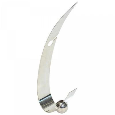 American Modern Arc Candle Holder Silver Plate