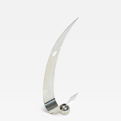 American Modern Arc Candle Holder Silver Plate