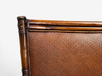 American Modern Bamboo Rattan Arm Chairs USA 1970s