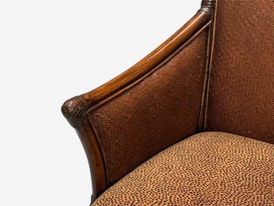 American Modern Bamboo Rattan Arm Chairs USA 1970s