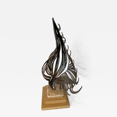 American Modern Brutalist Iron Sculpture 1970s 80s