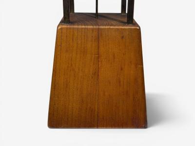 American Modern Cage Form Table Lamp Walnut Brass USA 1960s