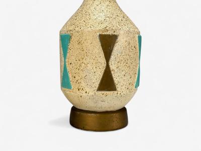 American Modern Chalkware Metal Table Lamps USA 1950s
