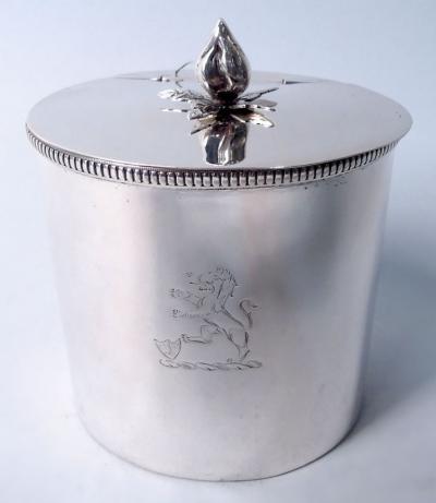 American Modern Classical Sterling Silver Tea Caddy