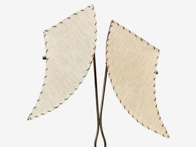 American Modern Floor Lamp Walnut Brass Vellum USA 1950s