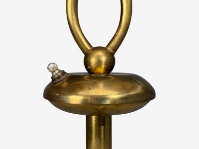 American Modern Floor Lamp Walnut Brass Vellum USA 1950s