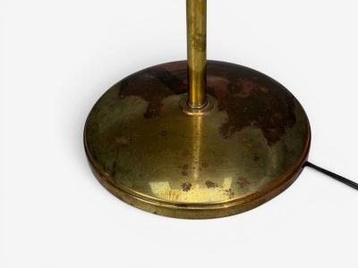 American Modern Floor Lamp Walnut Brass Vellum USA 1950s