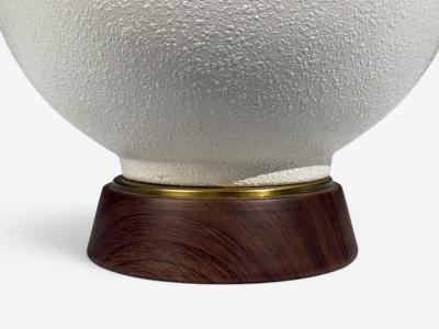 American Modern Large Table Lamps Porcelain Walnut Brass USA 1950s