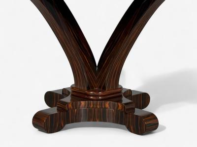 American Modern Macassar Ebony Shagreen Brass Table USA 2010s