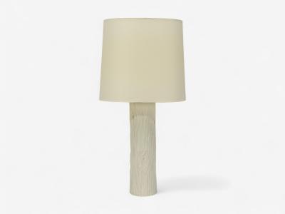 American Modern Plaster Faux Bois Table Lamp USA 1970s