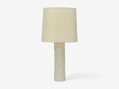 American Modern Plaster Faux Bois Table Lamp USA 1970s