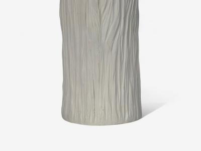 American Modern Plaster Faux Bois Table Lamp USA 1970s