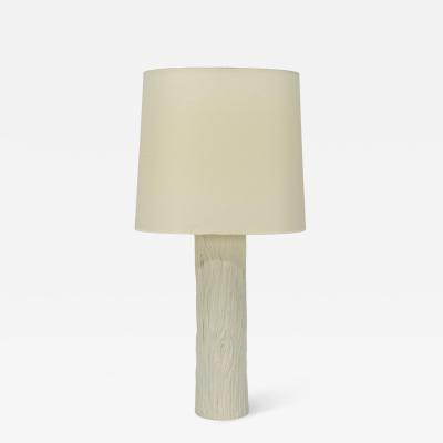 American Modern Plaster Faux Bois Table Lamp USA 1970s