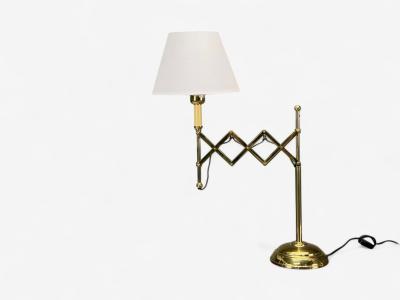 American Modern Polished Brass Adjustable Table Lamps USA 1980s