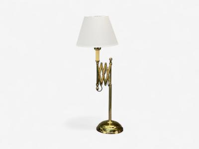 American Modern Polished Brass Adjustable Table Lamps USA 1980s
