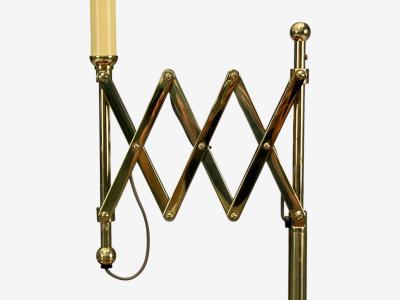 American Modern Polished Brass Adjustable Table Lamps USA 1980s