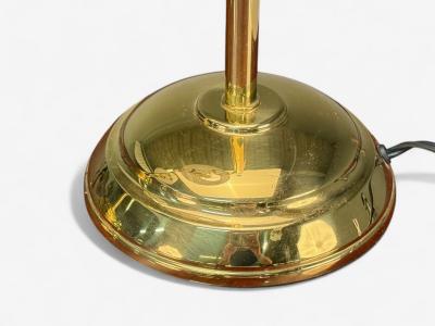 American Modern Polished Brass Adjustable Table Lamps USA 1980s
