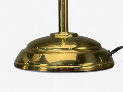 American Modern Polished Brass Adjustable Table Lamps USA 1980s